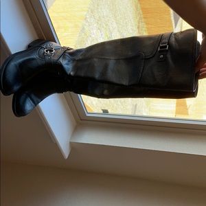 Black Knee high leather boots